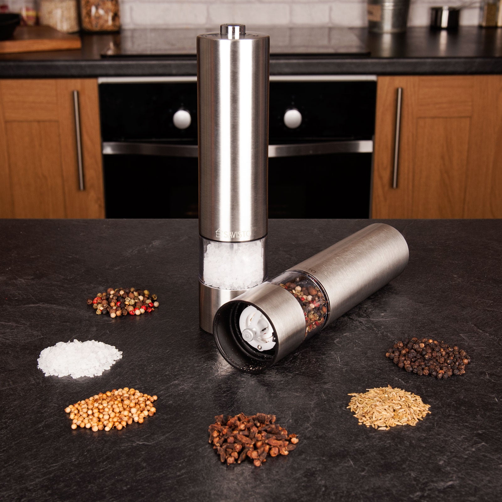 Losudo Electric Salt and Pepper grinder Set, Salt Pepper Mill